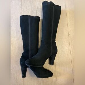 Cordani Suede Black Knee-High Boots